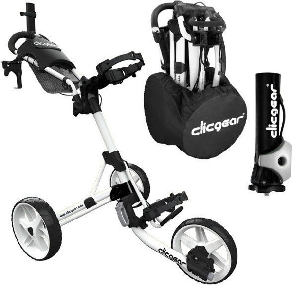 Clicgear Clicgear Model 4.0 Deluxe SET Matt White Ръчна количка за голф