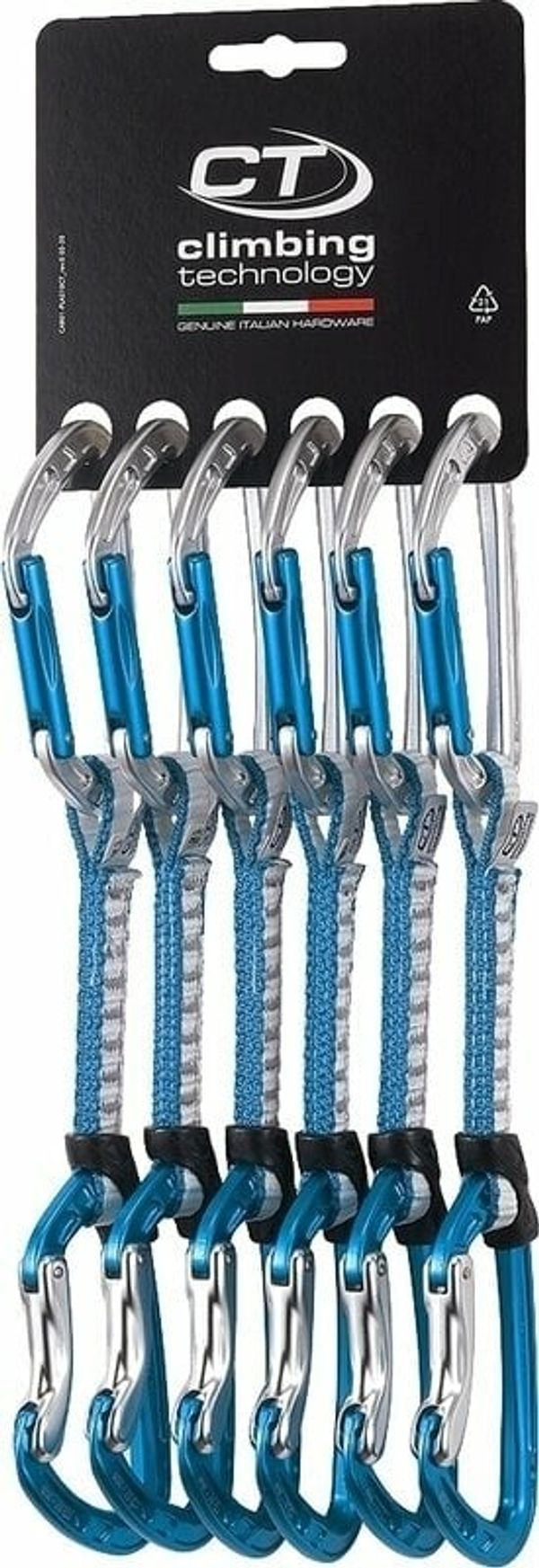 Climbing Technology Climbing Technology Aerial Pro Set DY Pack of 6 Quickdraws Silver/Light Blue 12 cm