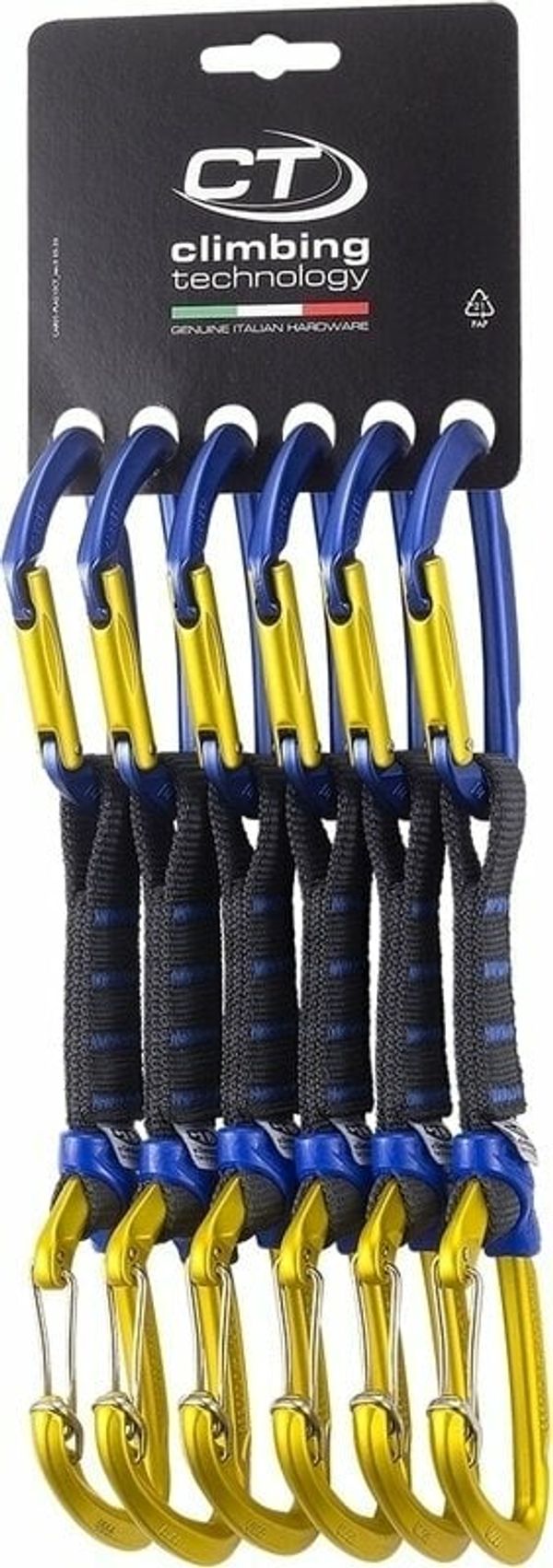 Climbing Technology Climbing Technology Berry Set NY Pro Pack of 6 Quickdraws Blue/Gold 12 cm