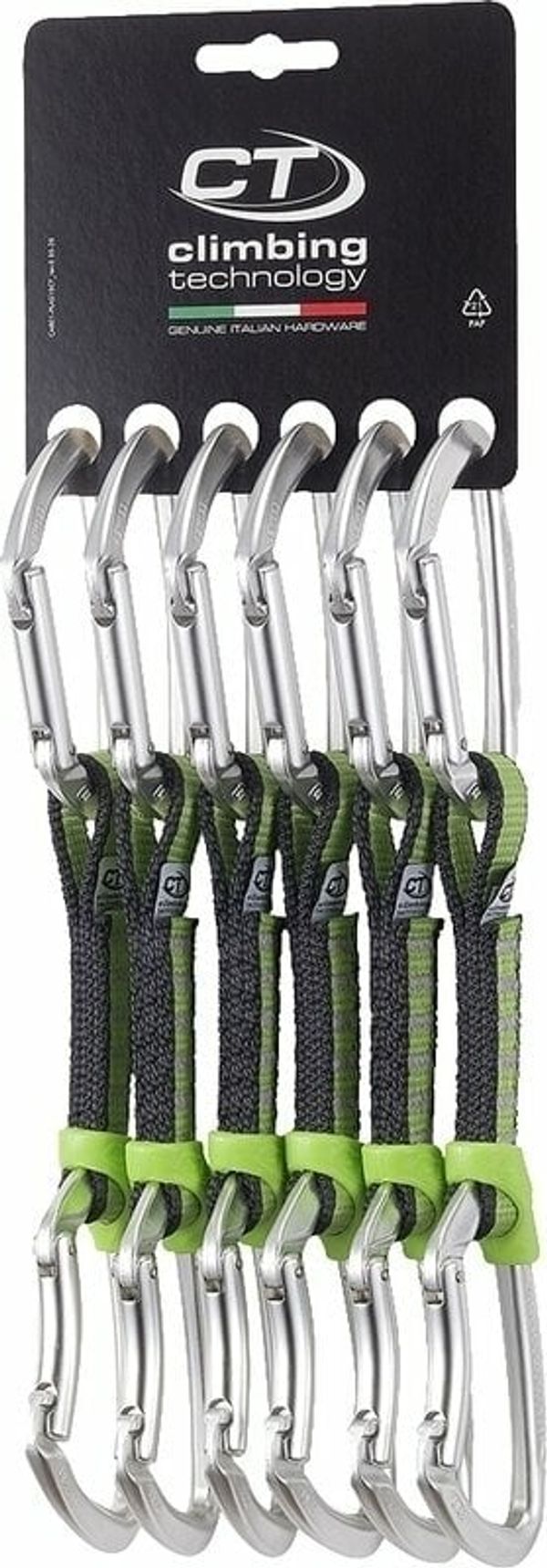 Climbing Technology Climbing Technology Lime Set NY Pack of 6 Quickdraws Silver 12 cm