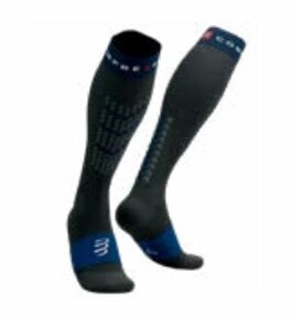 Compressport Compressport Alpine Ski Full Socks Black/Estate Blue T1