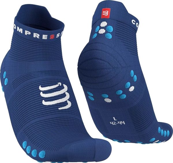 Compressport Compressport Pro Racing Socks V4.0 Run Low Sodalite/Fluo Blue T2 Чорапи за бягане