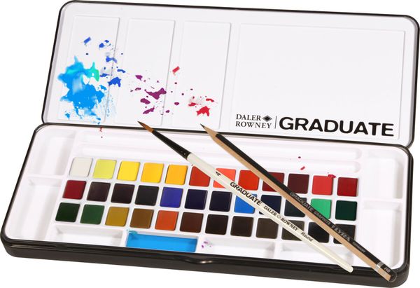 Daler Rowney Daler Rowney Graduate Комплект акварелни бои  Student Set 24 Colours With Brush