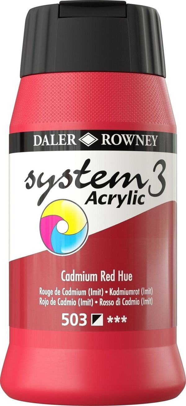 Daler Rowney Daler Rowney System3 АКРИЛНА боя Cadmium Red Hue 500 ml 1 бр