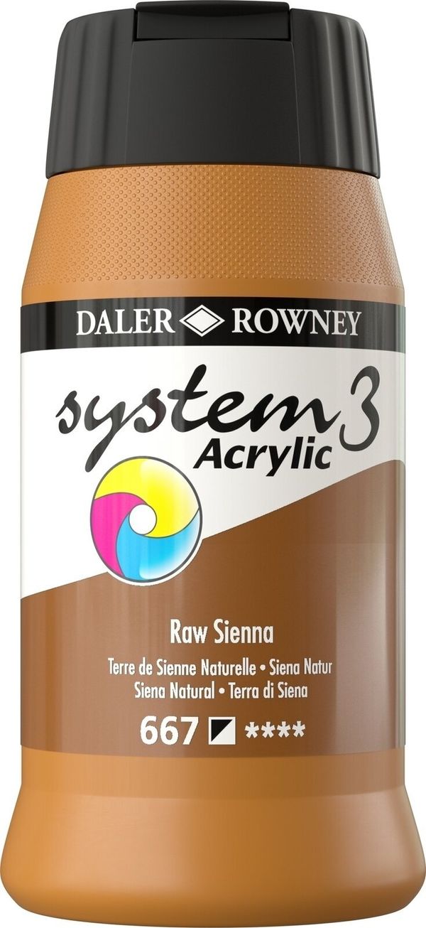 Daler Rowney Daler Rowney System3 АКРИЛНА боя Raw Sienna 500 ml 1 бр