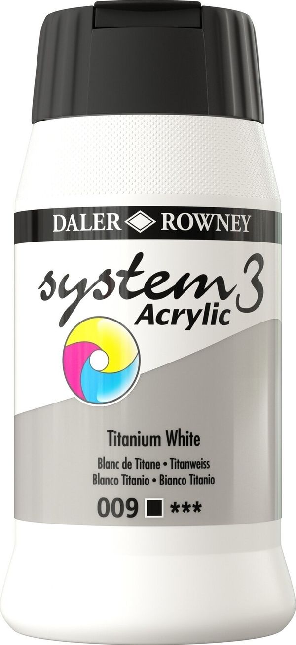 Daler Rowney Daler Rowney System3 АКРИЛНА боя Titanium White 500 ml 1 бр