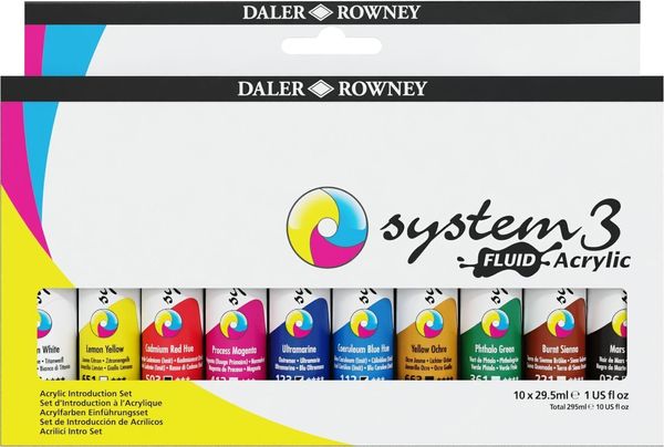 Daler Rowney Daler Rowney System3 Комплект акрилни бои 10 x 29,5 ml