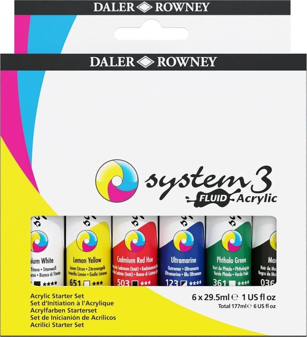 Daler Rowney Daler Rowney System3 Комплект акрилни бои Starter Set 6 x 29,5 ml