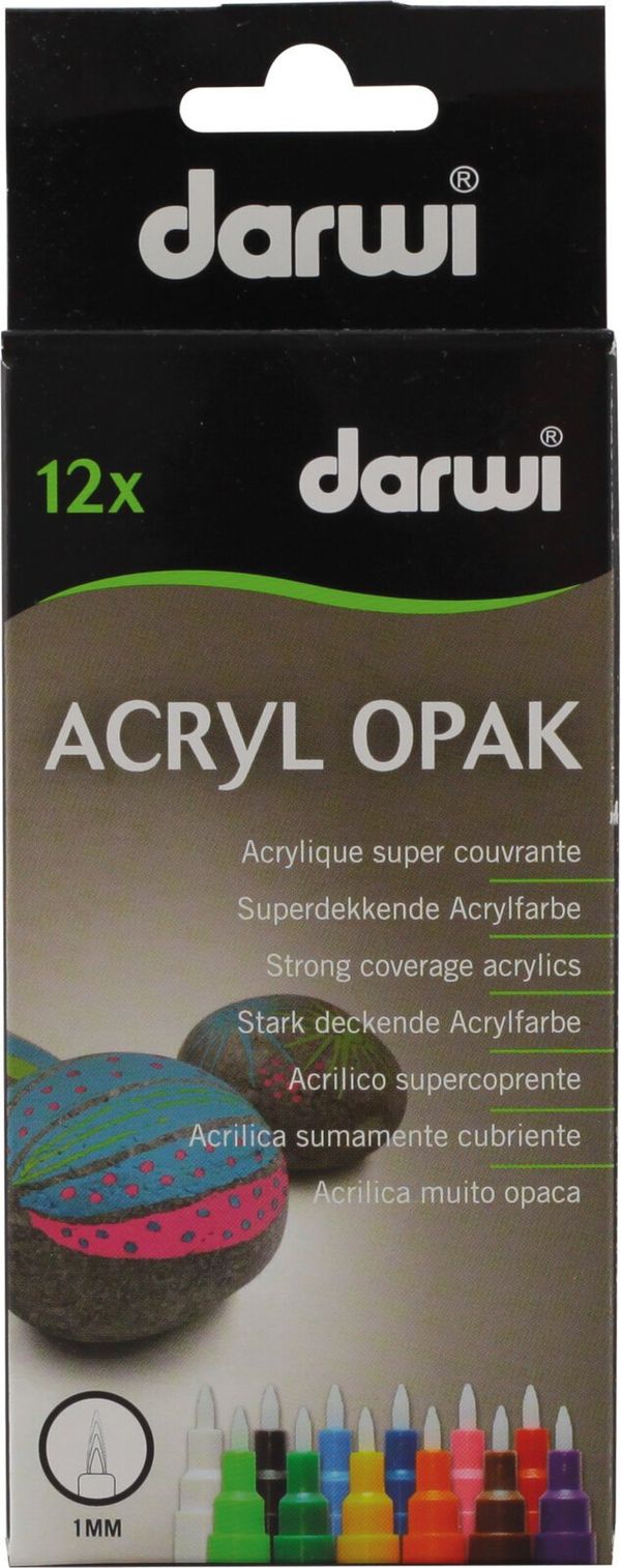 Darwi Darwi Acryl Opak Marker Set Комплект акрилни маркери 12 x 3 ml