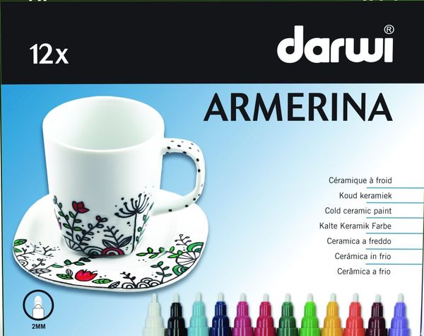 Darwi Darwi Cold Ceramic Paint Marker Set Комплект маркери за керамика 12 x 6 ml