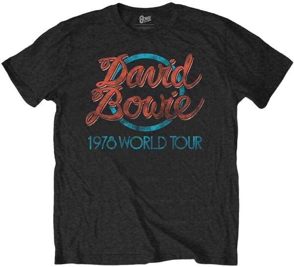 David Bowie David Bowie Риза 1978 World Tour Unisex Black 2XL