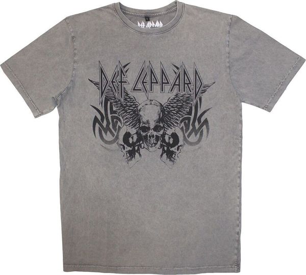Def Leppard Def Leppard Риза Tribal Skull Stone Wash Unisex Grey XL