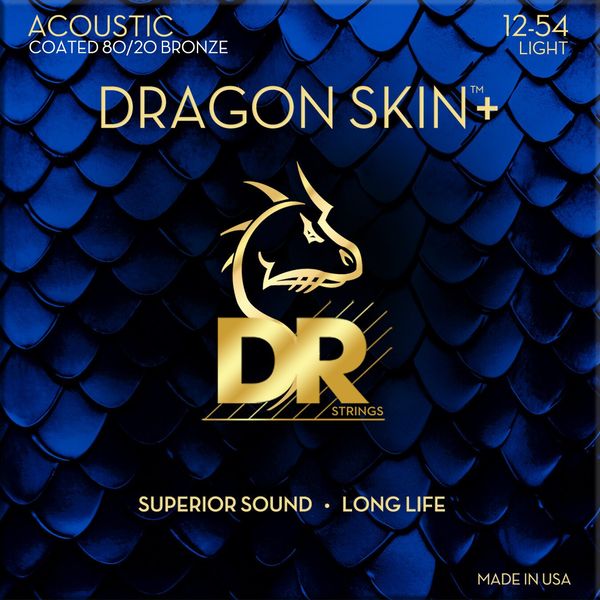 DR Strings DR Strings Dragon Skin+ Coated 80/20 Light 12-54 Струни за акустична китара