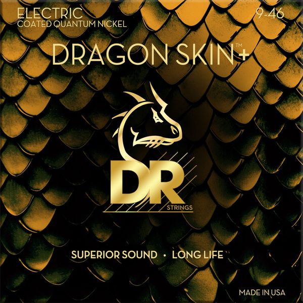 DR Strings DR Strings Dragon Skin+ Coated Light to Medium 9-46 Струни за електрическа китара