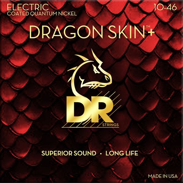 DR Strings DR Strings Dragon Skin+ Coated Medium 10-46 Струни за електрическа китара