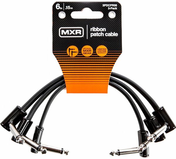 Dunlop MXR Dunlop MXR 3PDCPR06 Ribbon Patch Cable 3 Pack Черeн 15 cm Ъглов - Ъглов