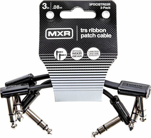 Dunlop MXR Dunlop MXR DCISTR03R Ribbon TRS Cable 3 Pack Черeн 8 cm Ъглов - Ъглов