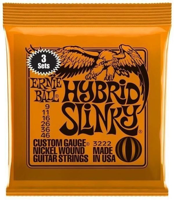 Ernie Ball Ernie Ball 3222 Hybrid Slinky 3-Pack Струни за електрическа китара