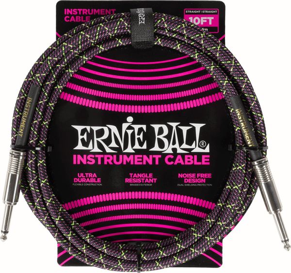 Ernie Ball Ernie Ball Braided Instrument Cable Straight/Straight 3 m Директен - Директен Инструментален кабел