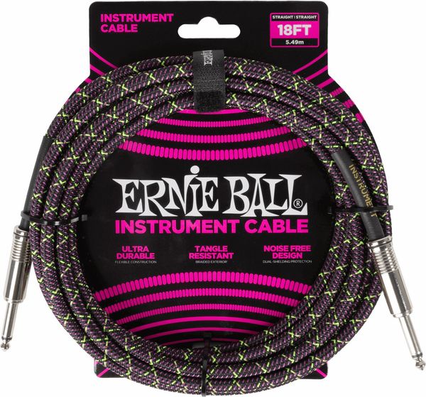 Ernie Ball Ernie Ball Braided Instrument Cable Straight/Straight 5,5 m Директен - Директен Инструментален кабел