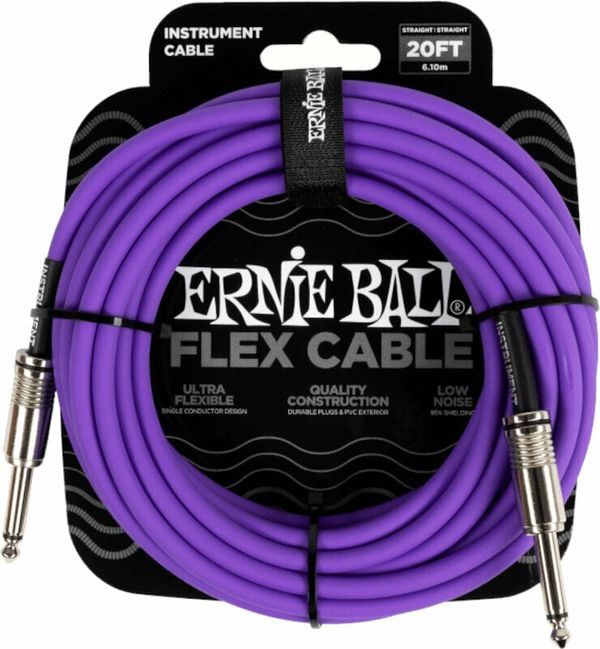 Ernie Ball Ernie Ball Flex Instrument Cable Straight/Straight Лилав 6 m Директен - Директен