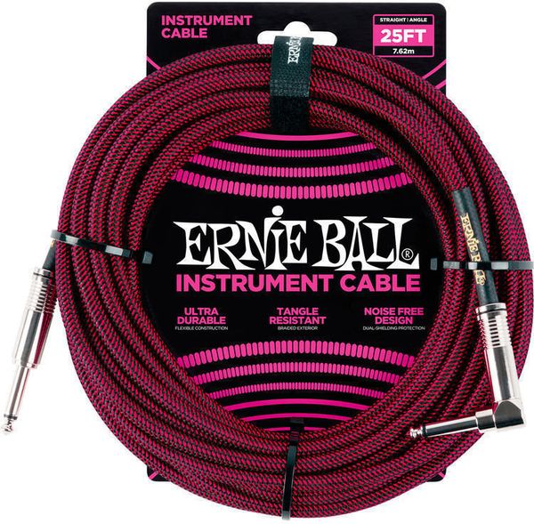 Ernie Ball Ernie Ball P06062 Черeн-Червен 7,5 m Директен - Ъглов