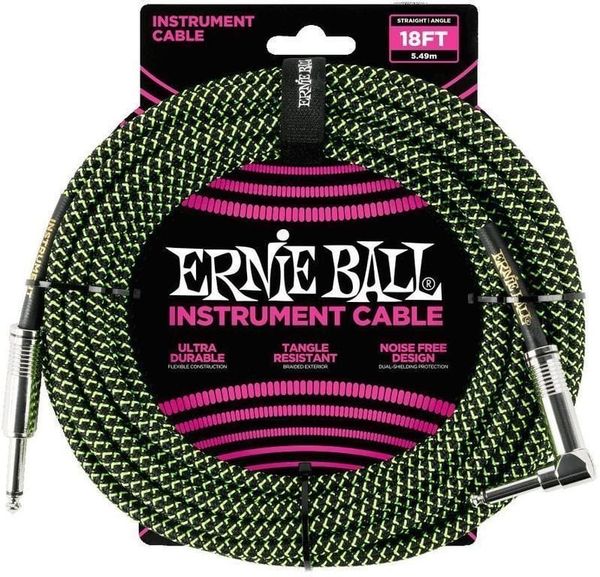 Ernie Ball Ernie Ball P06082-EB Зелен-Черeн 5,5 m Директен - Ъглов