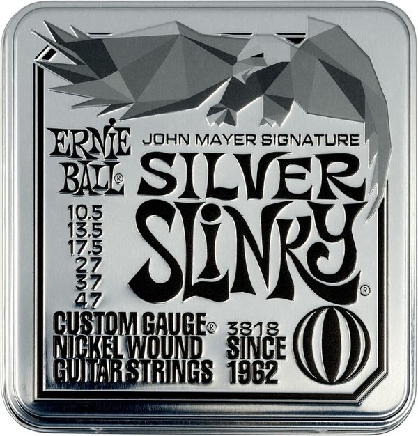 Ernie Ball Ernie Ball John Mayer Silver Slinky Nickel Wound Electric Guitar Strings 3 Pack Струни за електрическа китара