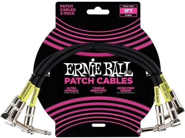 Ernie Ball Ernie Ball P06075 30 cm Ъглов - Ъглов Пач кабел