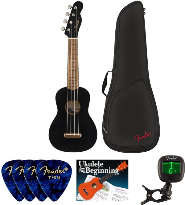 Fender Fender Venice Soprano Ukulele WN Black SET Сопрано укулеле Черeн