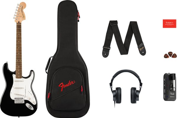 Fender Squier Fender Squier Affinity Series Stratocaster Mustang Micro Pack Black Електрическа китара