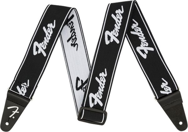 Fender Fender Weighless Strap Колан за китара Running Logo Black and White