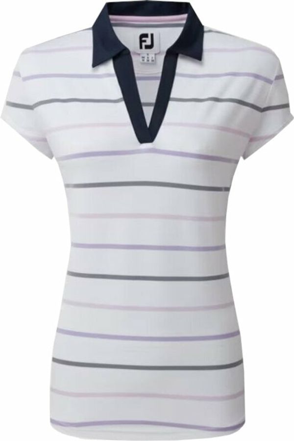 Footjoy Footjoy Cap Sleeve Colour Block Womens Polo Shirt White/Navy S