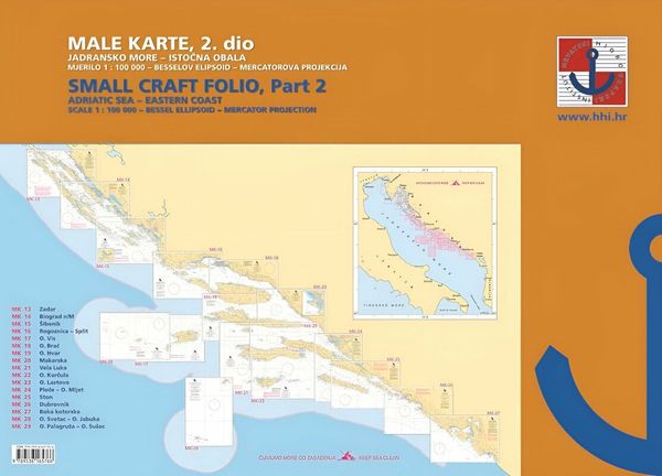 HHI HHI Male Karte Jadransko More/Small Craft Folio Adriatic Sea Eastern Coast Part 2 2022