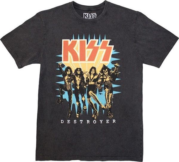Kiss Kiss Риза Destroyer 3D Logo Stone Wash Unisex Charcoal Grey L
