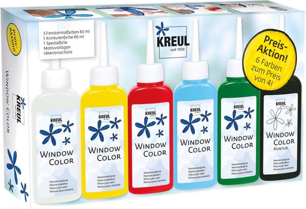 Kreul Kreul Window Color Promotion Комплект бои за стъкло 5 x 80 ml