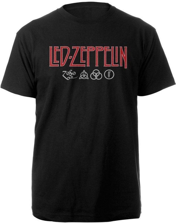 Led Zeppelin Led Zeppelin Риза Logo & Symbols Unisex Black L