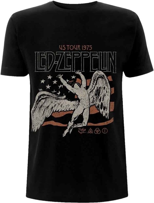 Led Zeppelin Led Zeppelin Риза US 1975 Tour Flag Unisex Black S