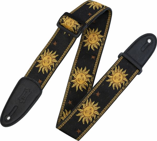 Levys Levys MPJG-SUN-BLK Print Series 2" Sun Design Jacquard Weave Guitar Strap Black