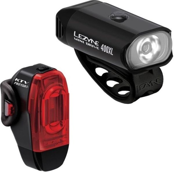 Lezyne Lezyne Mini Drive 400XL/KTV Drive Pro+ Pair Black/Black Front 400 lm / Rear 75 lm Заден Велосипедна лампа