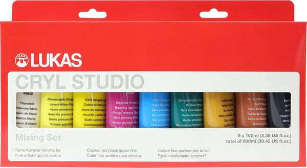 Lukas Lukas Cryl Studio Комплект акрилни бои Mix 1 9 x 100 ml