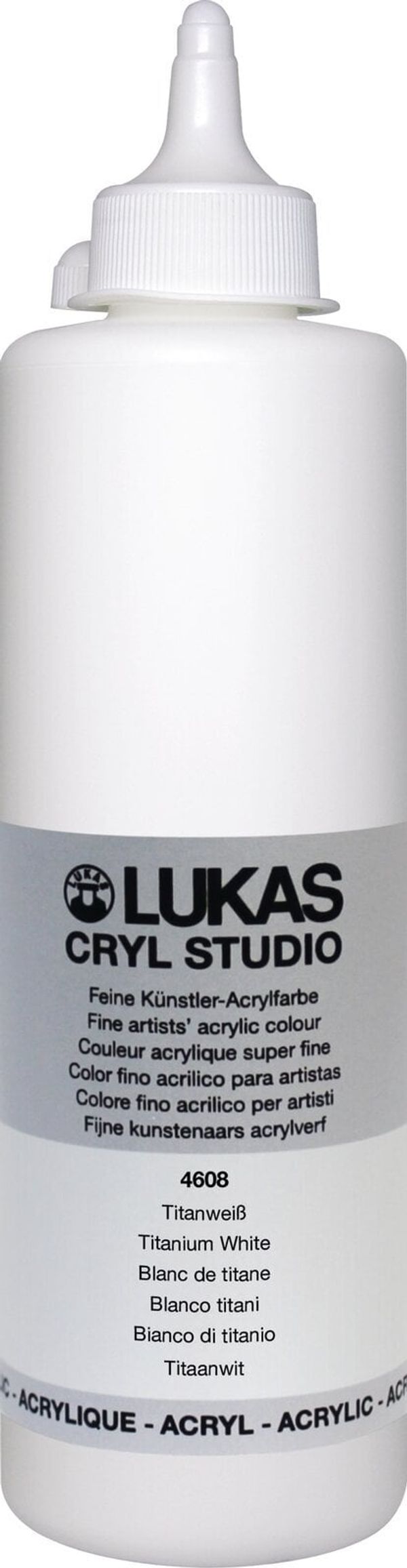 Lukas Lukas Cryl Studio Plastic Bottle АКРИЛНА боя Titanium White 500 ml 1 бр