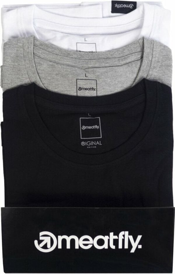 Meatfly Meatfly Basic T-Shirt Multipack Black/Grey Heather/White S