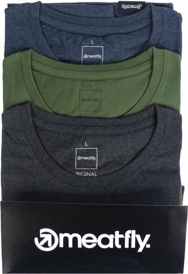 Meatfly Meatfly Basic T-Shirt Multipack Charcoal Heather/Olive/Navy Heather S