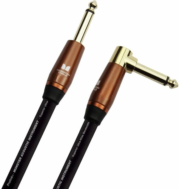 Monster Cable Monster Cable Prolink Acoustic 21FT Instrument Cable Черeн 6,4 m Ъглов - Директен