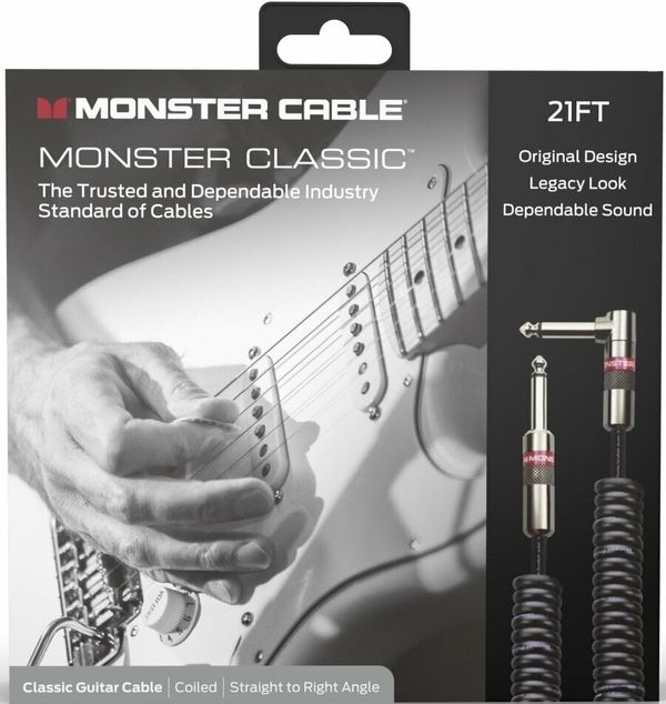 Monster Cable Monster Cable Prolink Classic 21FT Coiled Instrument Cable Черeн 6,5 m Ъглов - Директен