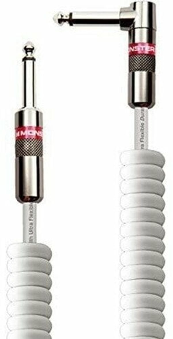 Monster Cable Monster Cable Prolink Classic 12FT Coiled Instrument Cable Бял 3,5 m Ъглов - Директен