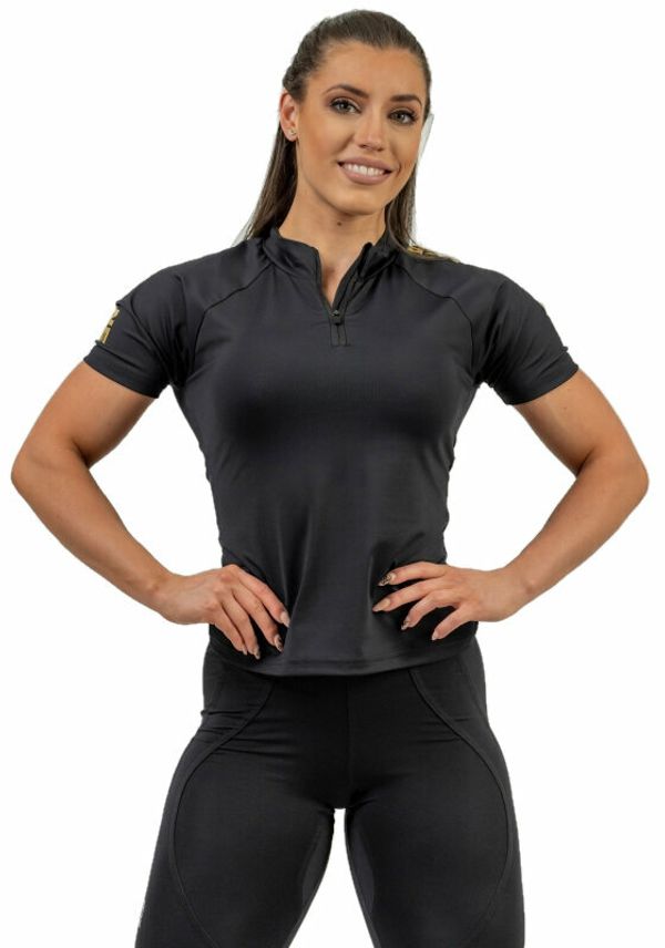 Nebbia Nebbia Compression Zipper Shirt INTENSE Ultimate Black/Gold S Фитнес тениска