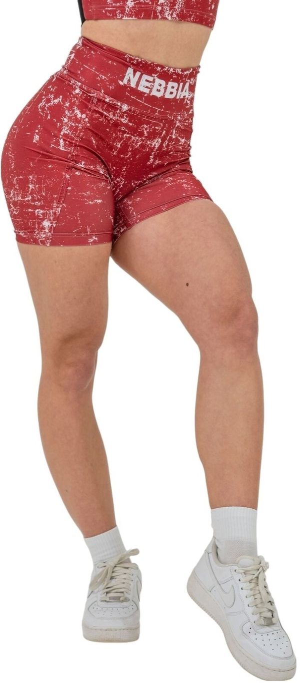 Nebbia Nebbia High Waisted Leggings Shorts 5" Hammies Red M Фитнес панталон