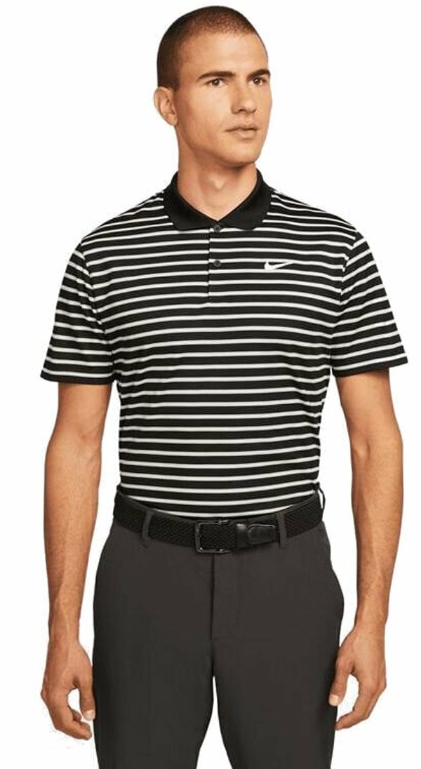 Nike Nike Dri-Fit Victory Mens Striped Golf Polo Black/White XL
